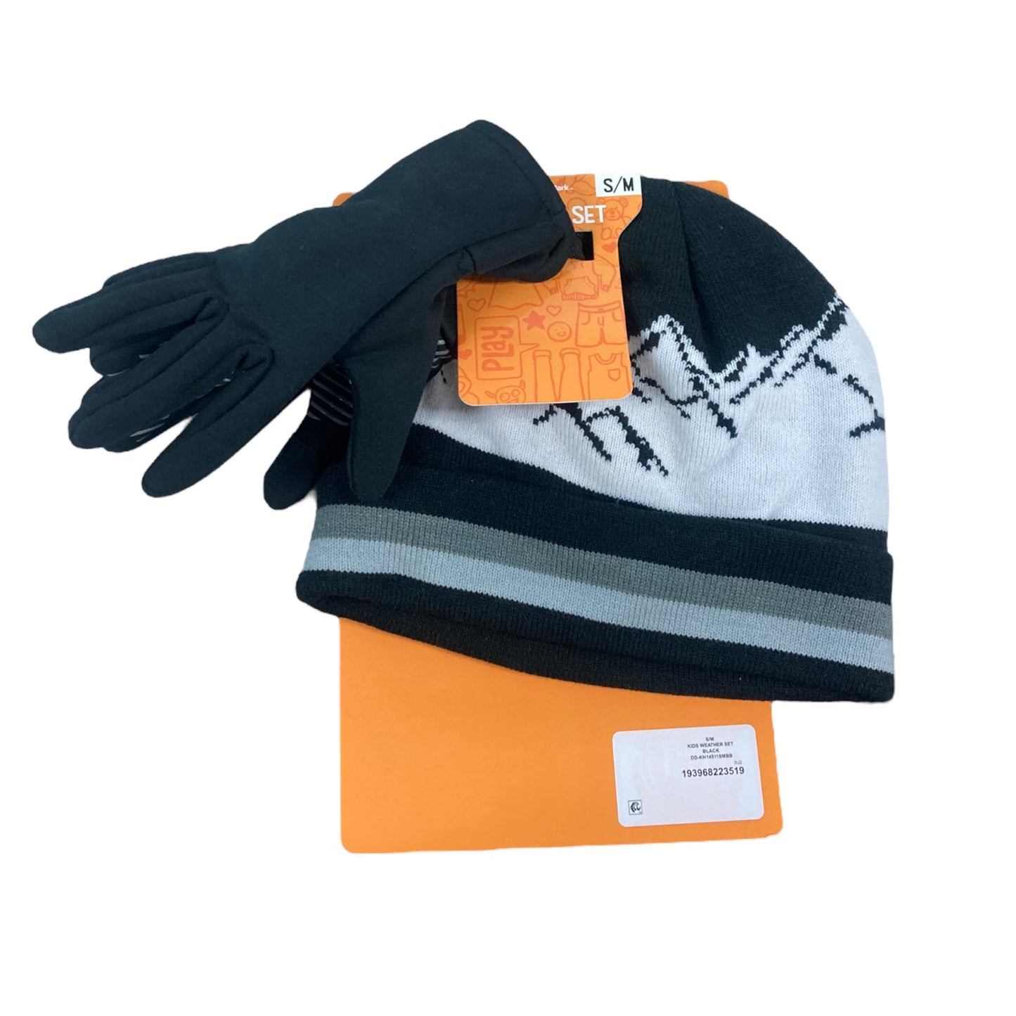 Member's Mark Kid's Flat Knit Beanie Hat With Pom Pom & Gloves Set