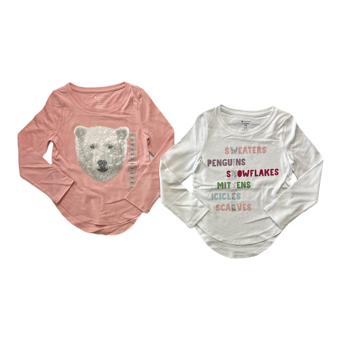 Member's Mark Girl's 2-Pack Favorite Super Soft & Comfort Tees