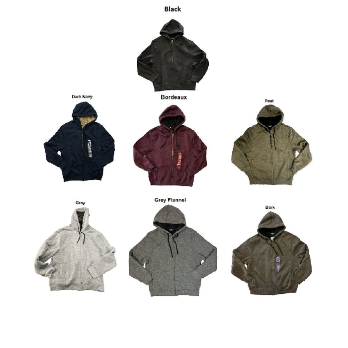 Member's Mark Men's Full Zip Rib Cuff & Hem Sherpa Lined Hoodie