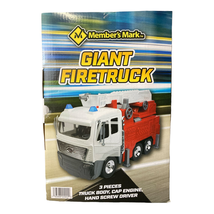 Member's Mark Giant Firetruck with Lights Sound and Extendable Ladder, Red White