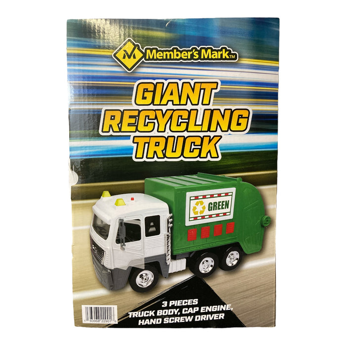 Member's Mark Giant Recycling Truck with Lights Sound and Lift Bins, Green/White