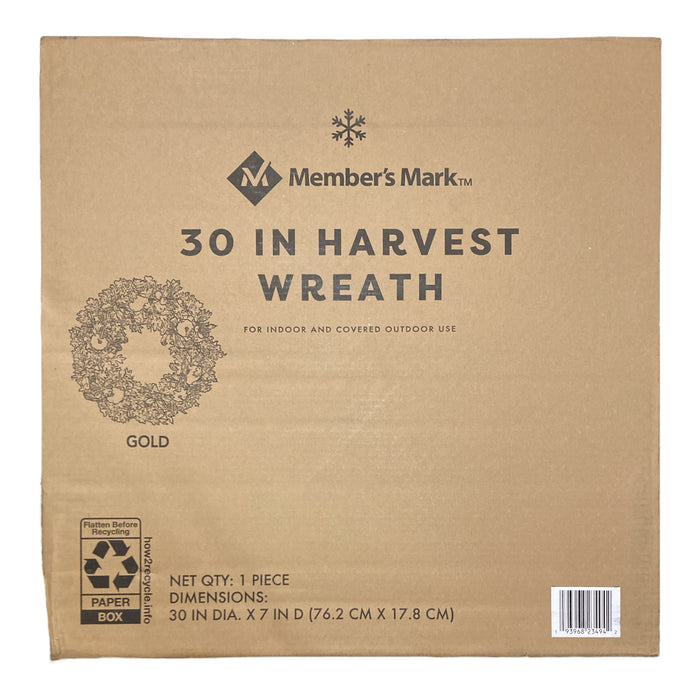 Member's Mark 30" Seasonal Decor Harvest Wreath, Gold