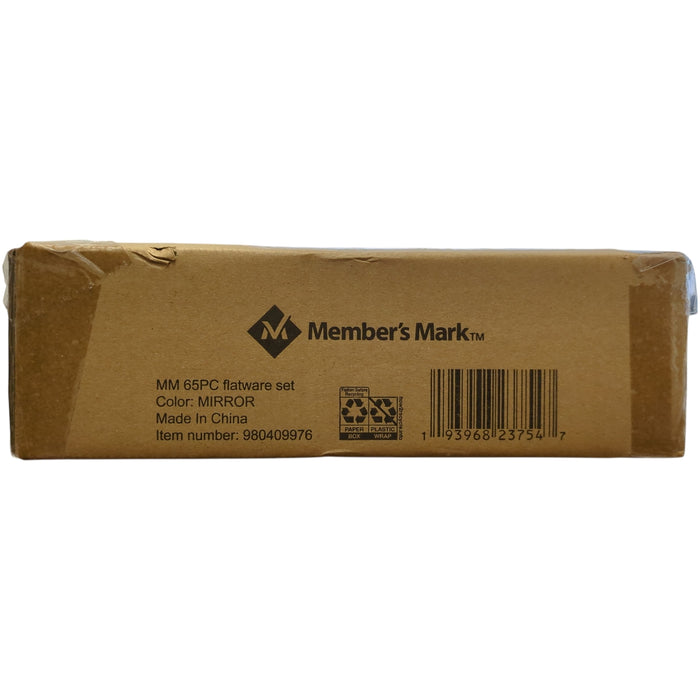 Member's Mark Premium 18/10 Stainless Steel Mirror Finish Flatware Set, 65pc