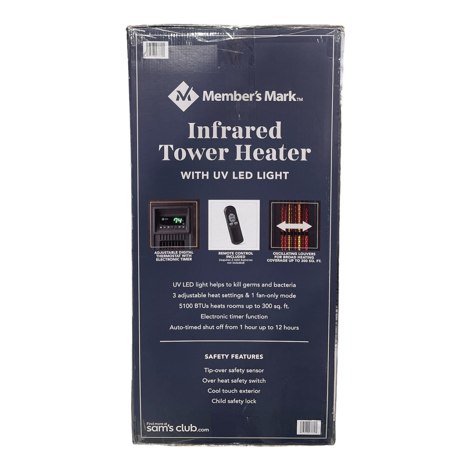 Member's Mark 23 3-Element Infrared Wood Tower Heater w/ UV LED Light –  Ewirelessgear