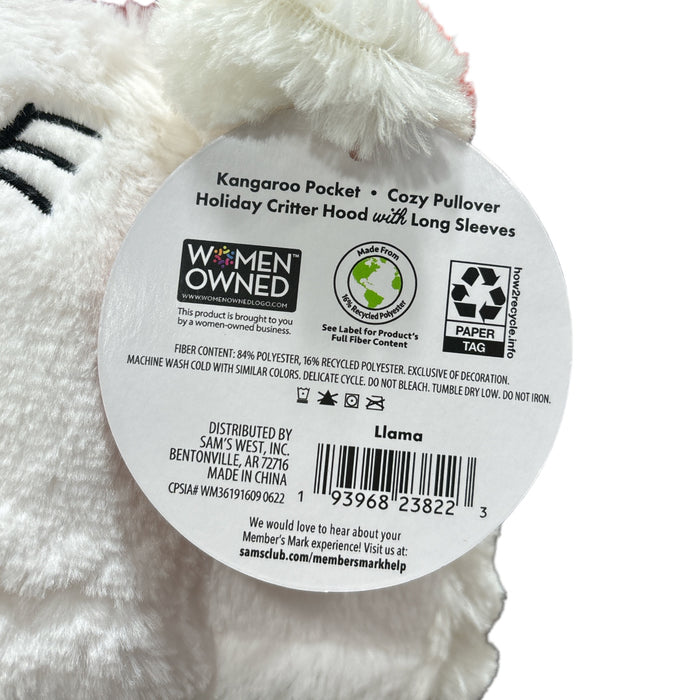 Member's Mark Kids Cozy Long Sleeve Holiday Pullover w/ Critter Hood