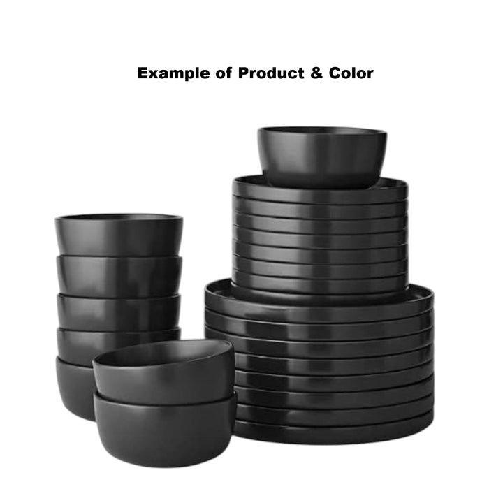 Member's Mark Modern Stoneware Dinnerware Set, 24 Piece, Black