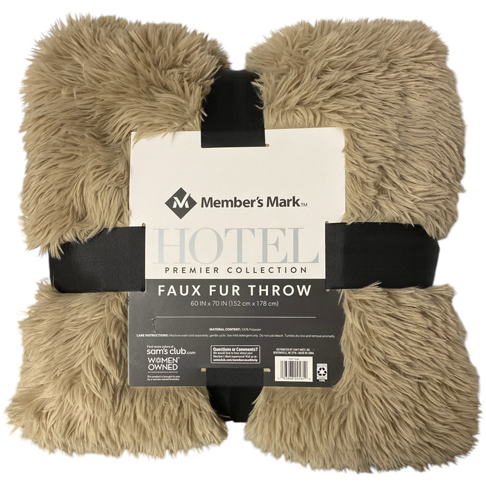 Member's Mark Soft & Luxurious Faux Fur Throw, 60" x 70"