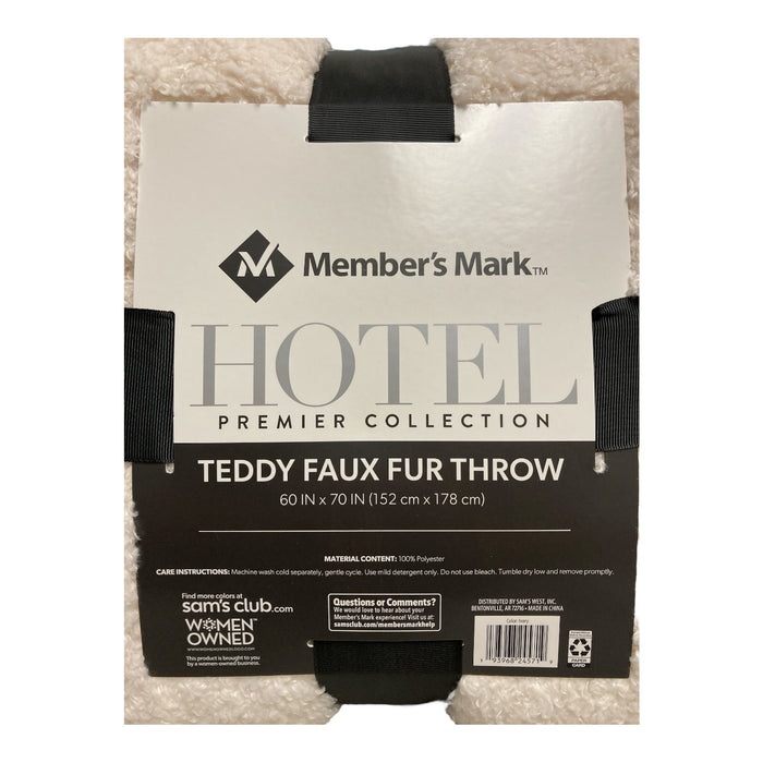 Member's Mark Hotel Premier Collection Teddy Faux Fur Throw 60" x 70"