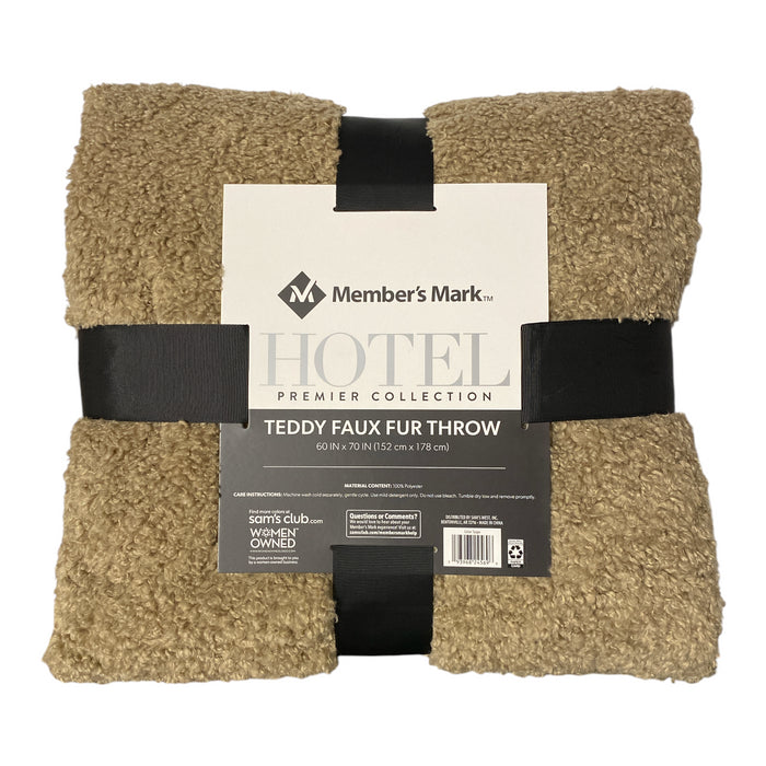 Member's Mark Hotel Premier Collection Teddy Faux Fur Throw 60" x 70"