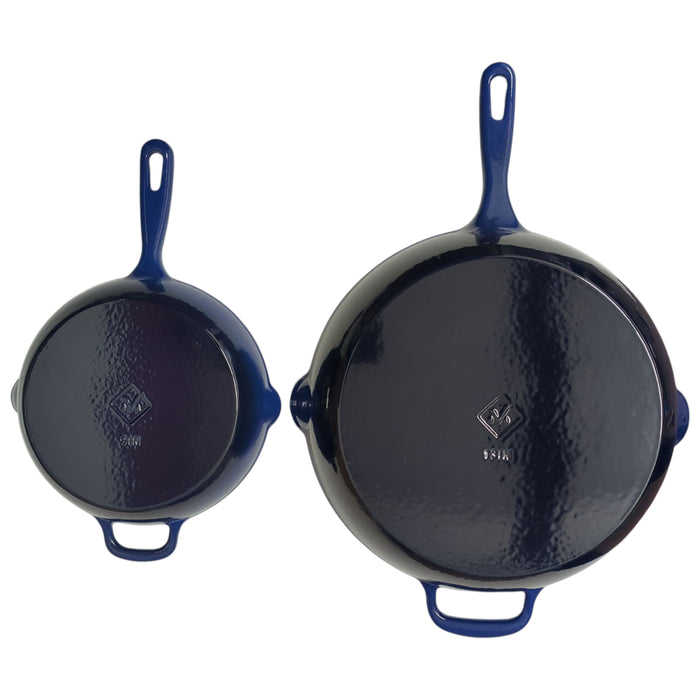 Member's Mark 2-Piece Enamel Cast Iron Skillet Set, 13" & 9", Blue