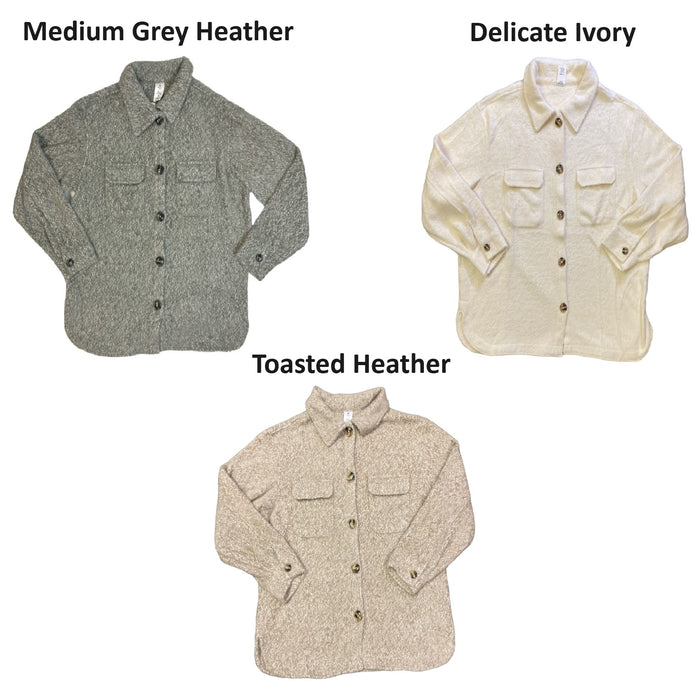 Member's Mark Women's Relaxed Fit Ultra-Soft Plush Button-Down Shacket