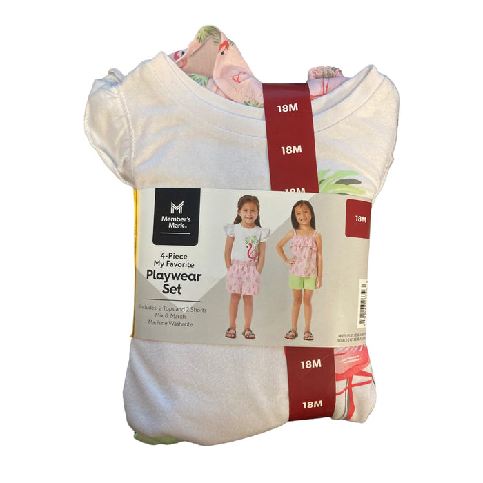 Member Mark Girl's Infant/Toddler My Favorite Mix & Match Set (Flamingo, 5T)