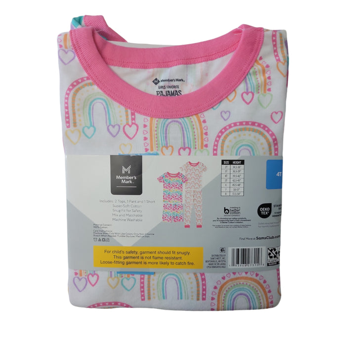 Member's Mark Toddler & Girls Comfort 4-Piece Cotton Pajama Set