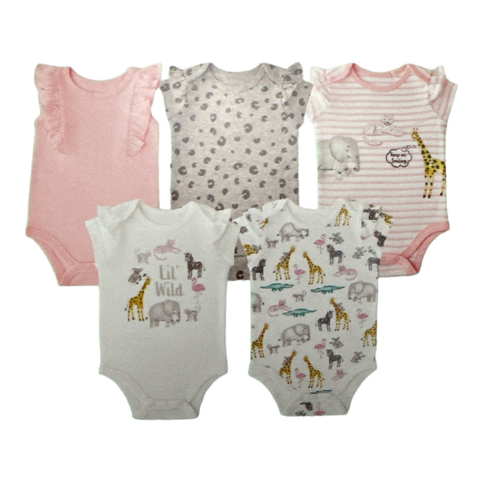 Member's Mark Baby Girl's 5-Pack Baby's Favorite Short Sleeve Bodysuits