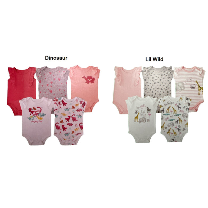 Member's Mark Baby Girl's 5-Pack Baby's Favorite Short Sleeve Bodysuits