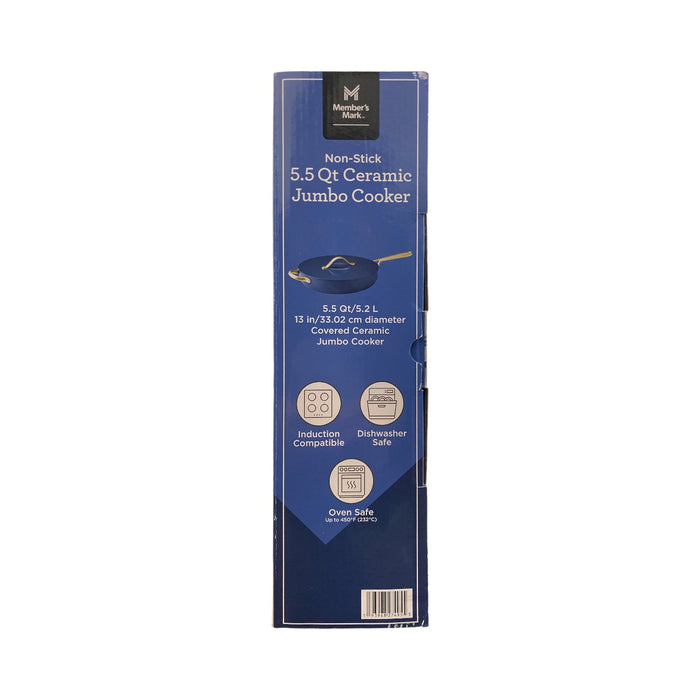 Member's Mark 5.5-Quart Non-Stick Ceramic Jumbo Cooker, Navy