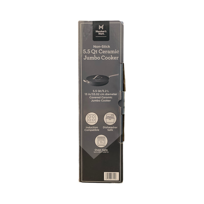 Member's Mark 5.5-Quart Non-Stick Ceramic Jumbo Cooker, Grey