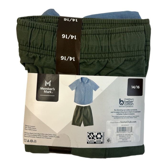 Member's Mark Boy's 2-Piece Button-Down Shirt & Drawstring Short Set