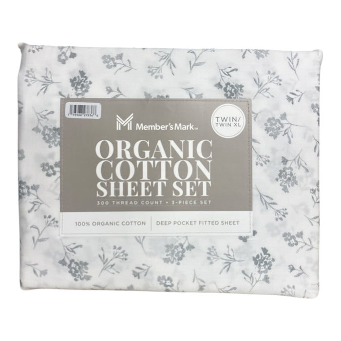 Member's Mark Deep Pocket 300 Thread Count Organic Cotton Sheet Set, Twin/TwinXL