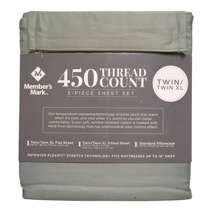 Member's Mark 450 Thread Count Solid Sheet Set, 3-Piece, Twin/Twin XL