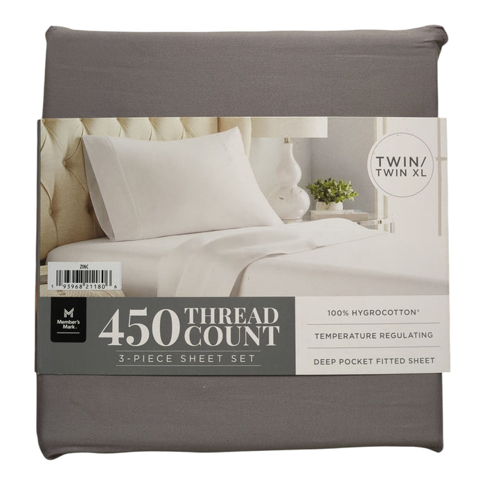 Member's Mark 450 Thread Count Solid Sheet Set, 3-Piece, Twin/Twin XL