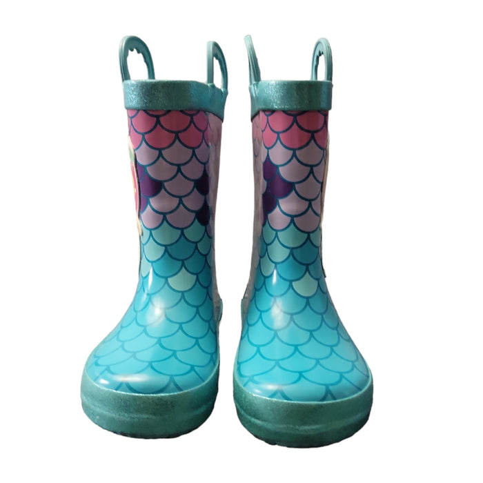 Members Mark Girl's Waterproof Easy Pull-On with Side Loops Rubber Rain Boots