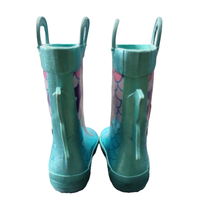 Members Mark Girl's Waterproof Easy Pull-On with Side Loops Rubber Rain Boots