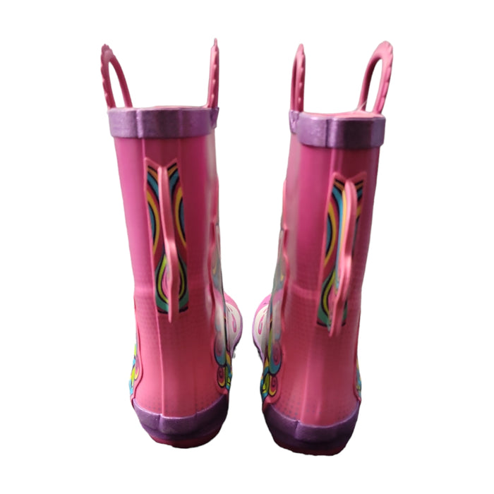 Members Mark Girl's Waterproof Easy Pull-On with Side Loops Rubber Rain Boots