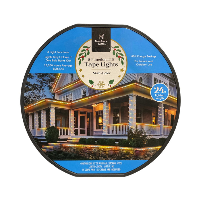 Member's Mark 24Ft 8-Function Indoor/Outdoor LED Tape Lights, Multicolor