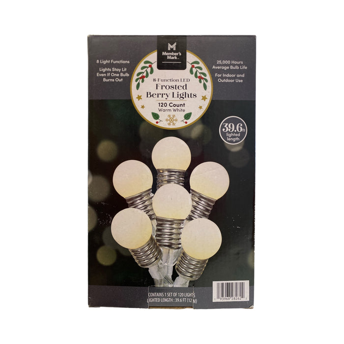 Member's Mark 120ct LED Frosted Berry Lights, 39.6', Warm White
