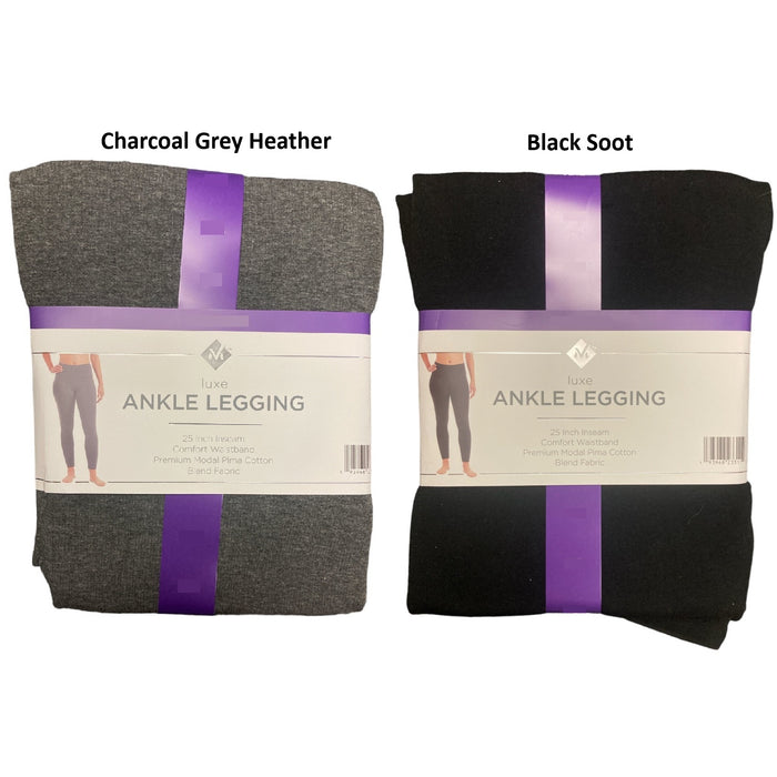 Member's Mark Women's 25" Inseam Comfort Waistband Stretch Luxe Ankle Legging