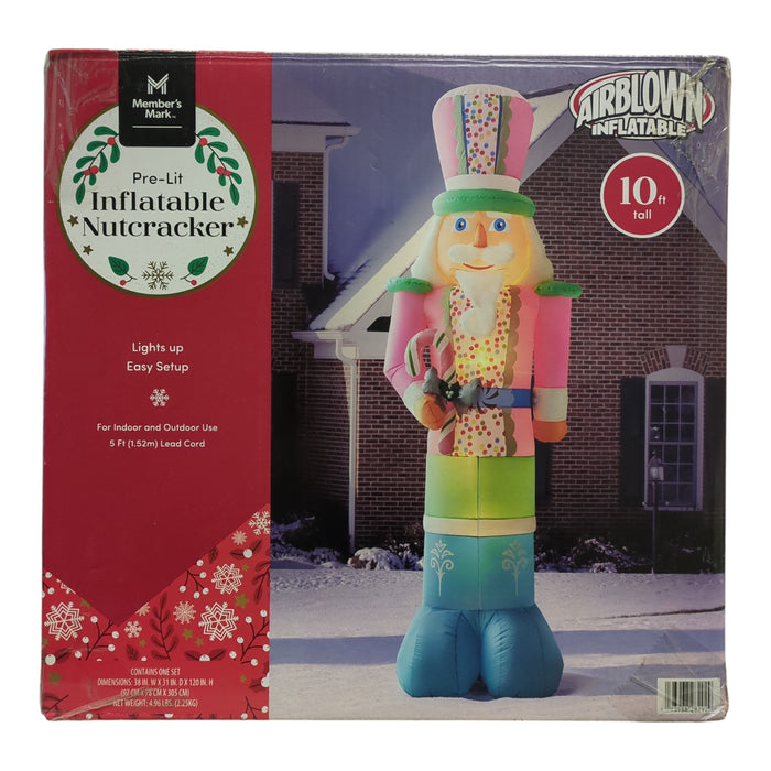 Member's Mark Easy Setup Pre-Lit Inflatable Nutcracker, 10ft, Pink