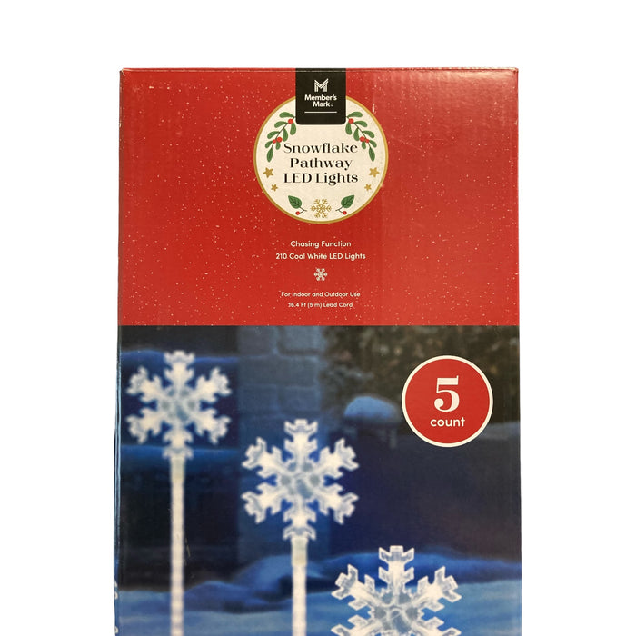Member's Mark 210 Cool White LED Snowflake Pathway Lights, Chasing Function