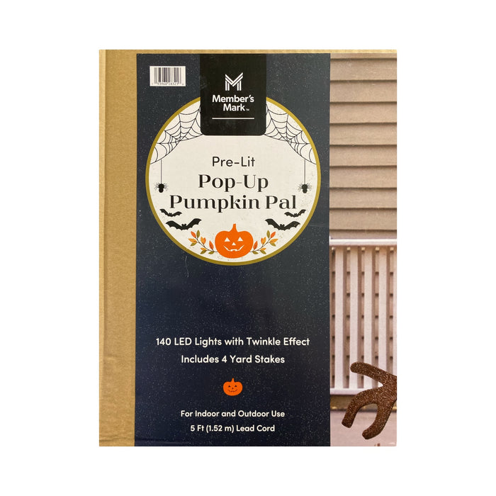 Member's Mark 140 LED Pre-Lit Pop-Up Pumpkin Pal Indoor/Outdoor Decoration, 5ft