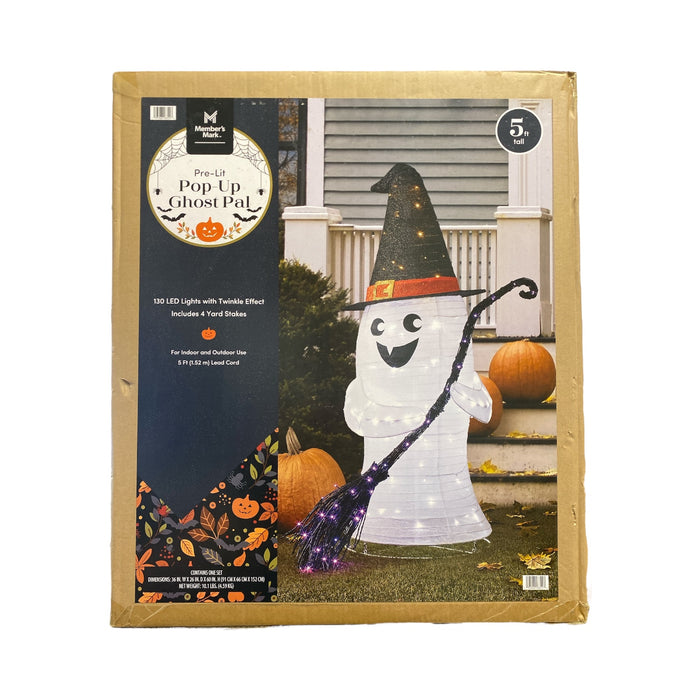 Member's Mark 130 LED Pre-Lit Pop-Up Ghost Pal Indoor/Outdoor Decoration, 5ft