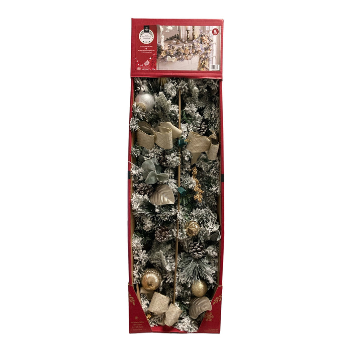 Member's Mark 120 Warm White LED Pre-Lit Decorated Garland, 9Ft, White