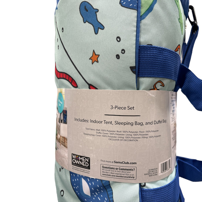 Member's Mark 3 Piece Slumber Set, Indoor Tent, Sleeping Bag & Duffle, Fishing