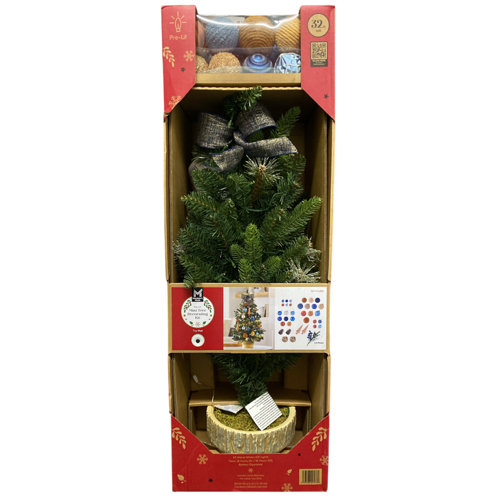 Member's Mark 40 Warm White Pre-Lit Mini Tree & Decorating Kit