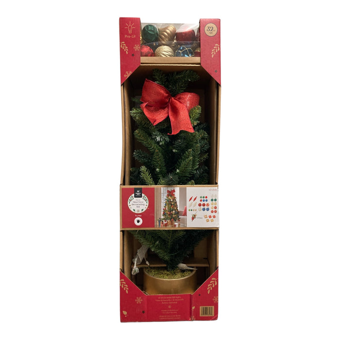 Member's Mark 40 Warm White Pre-Lit Mini Tree & Decorating Kit