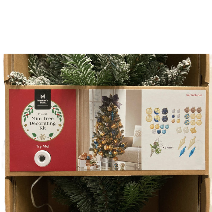 Member's Mark 40 Warm White Pre-Lit Mini Tree & Decorating Kit