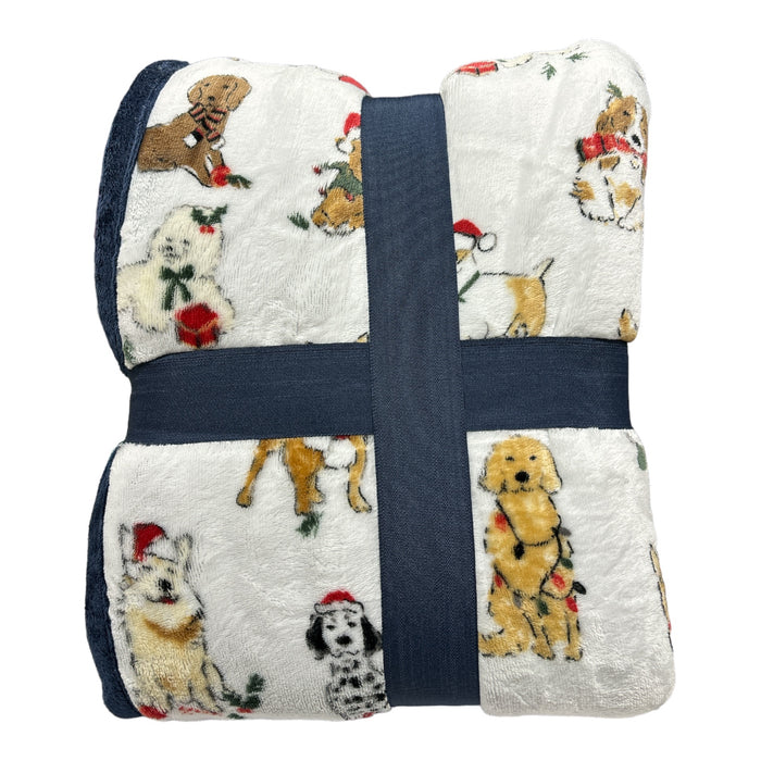 Member's Mark Velvety Plush Reversible Holiday Sherpa Throw, 60in x 70in