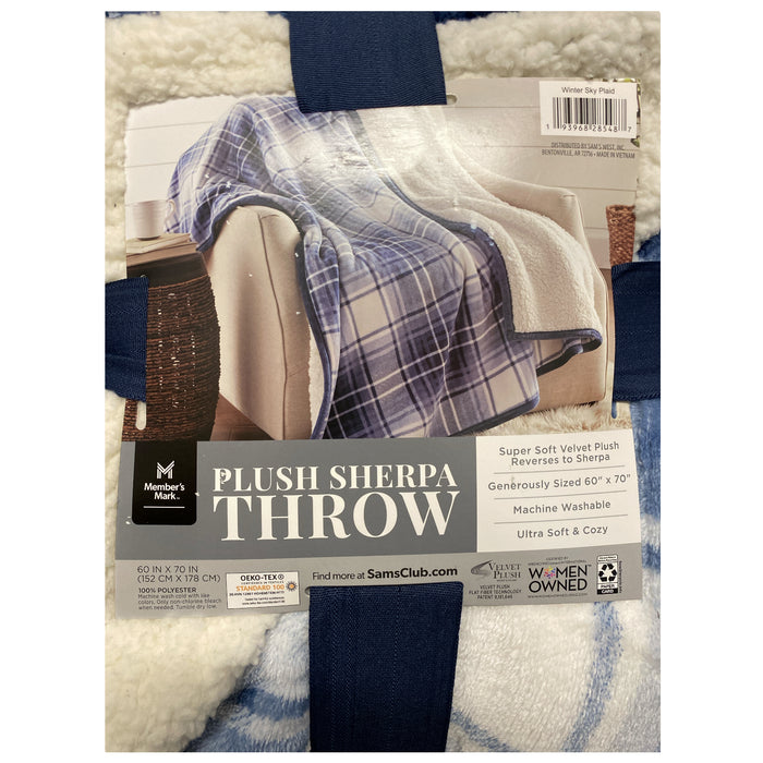Member's Mark Oversized Plush Sherpa Throw Blanket,  60" x 70"