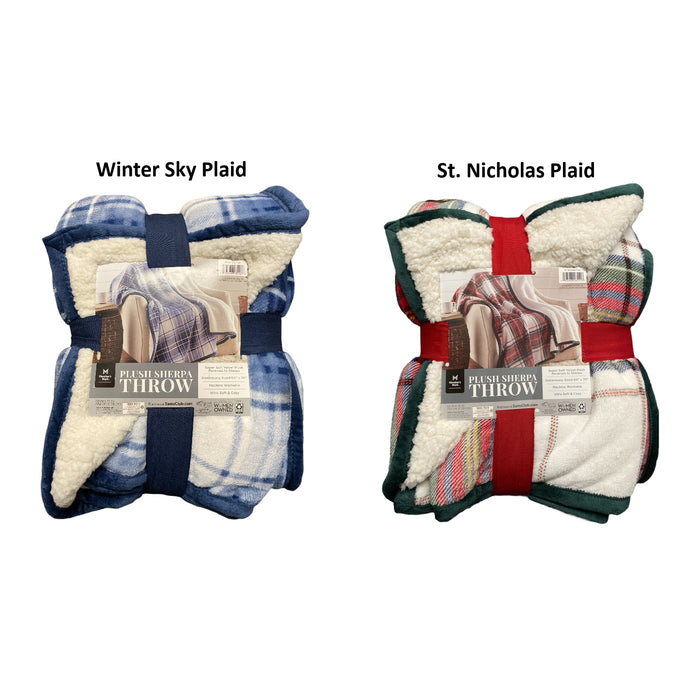 Member's Mark Oversized Plush Sherpa Throw Blanket,  60" x 70"