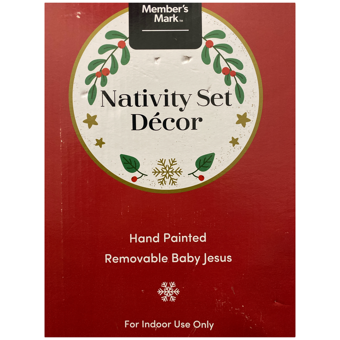 Member's Mark Holiday Nativity Set Decor, Hand Painted, 9Pc Set