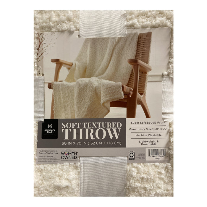 Member's Mark Luxury Premier Collection Oversized Soft Textured Throw, 60"x70"