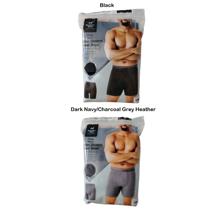 Member's Mark 5pk Cotton Stretch Comfort Waistband 6" Inseam Boxer Brief