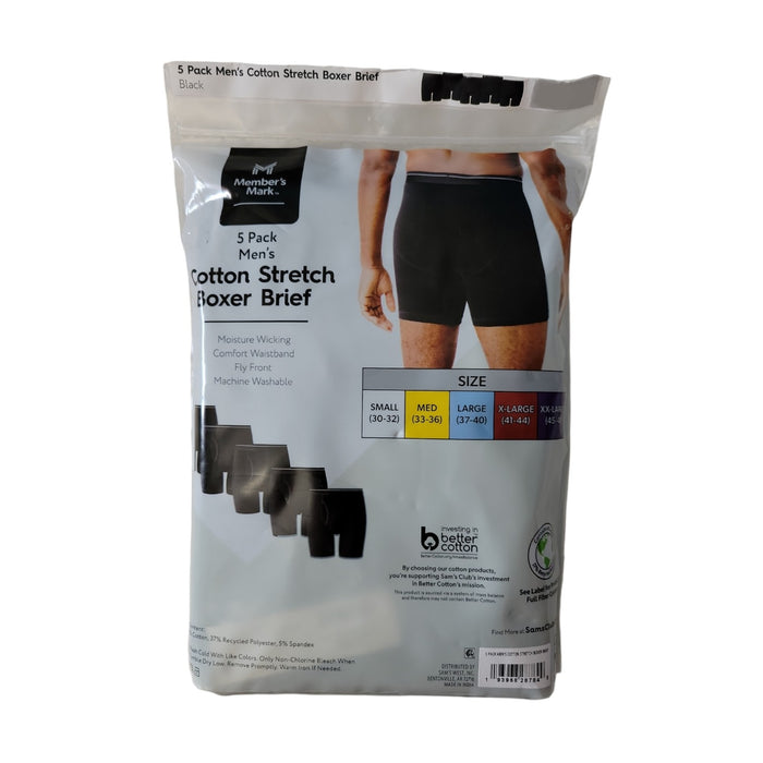 Member's Mark 5pk Cotton Stretch Comfort Waistband 6" Inseam Boxer Brief