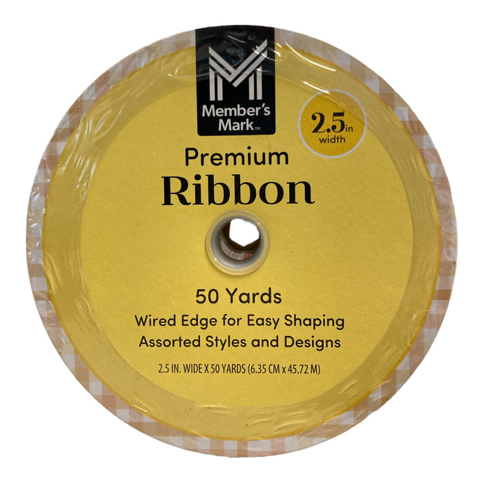 Member's Mark Premium Wired Edge Ribbon, 2.5" Wide x 50 Yards