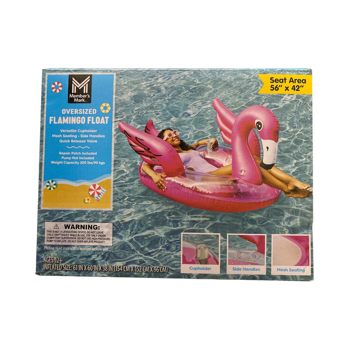 Member's Mark Novelty Inflatable Oversized Flamingo Float with Cupholder