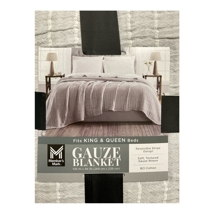 Member's Mark Reversible Gauze Matelasse Blanket, Queen/King
